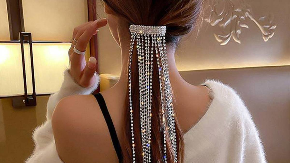 डायमंड लटकन accessories for hair bun