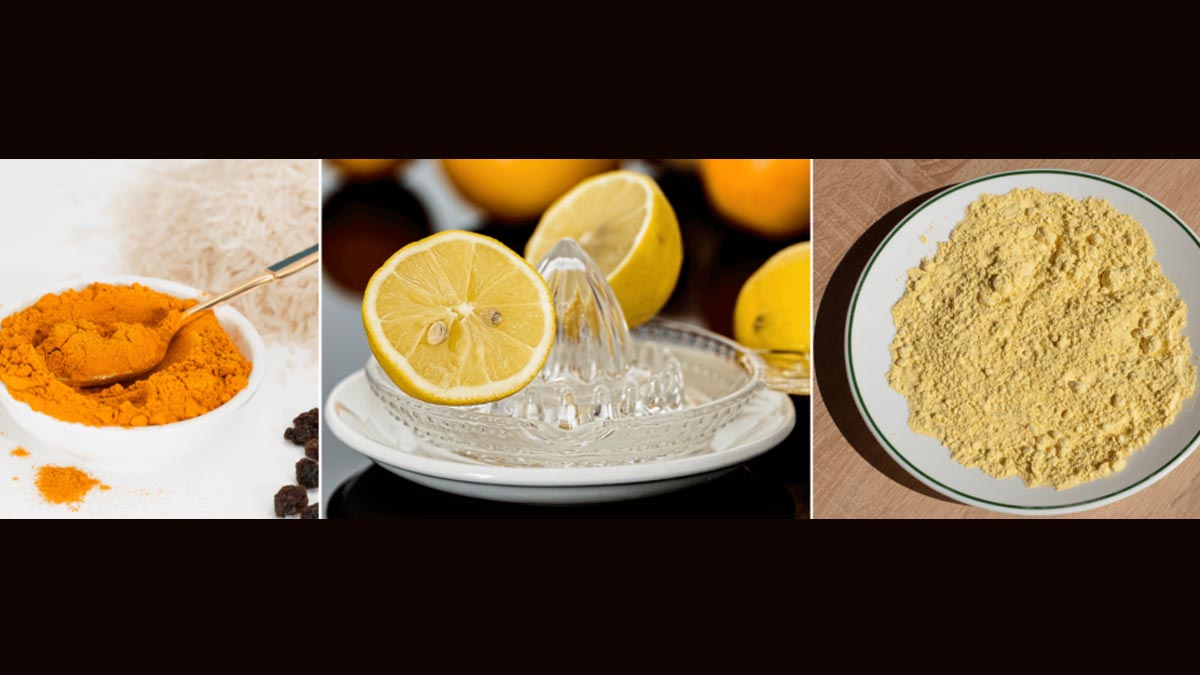 can besan and lemon applied on face