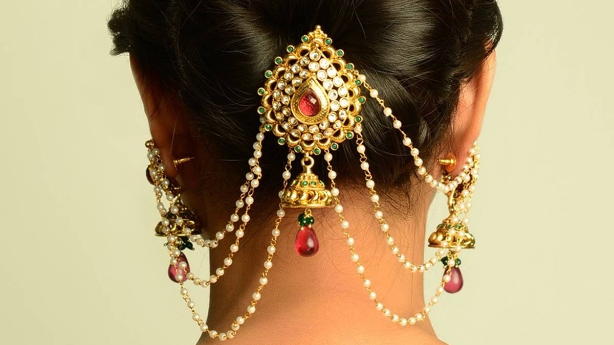 इयररिंग चेन designer accessories for hair