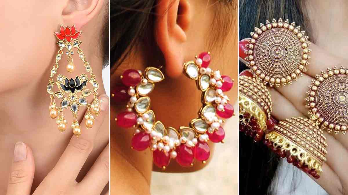 Indian Rupee Style Silver Lookalike Brass Earring |