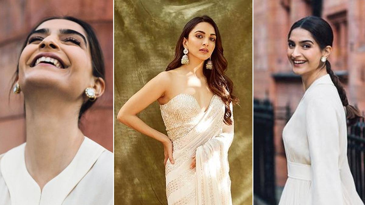 Which type of ear rings and blouse should I wear for the cream colour saree?  - Quora