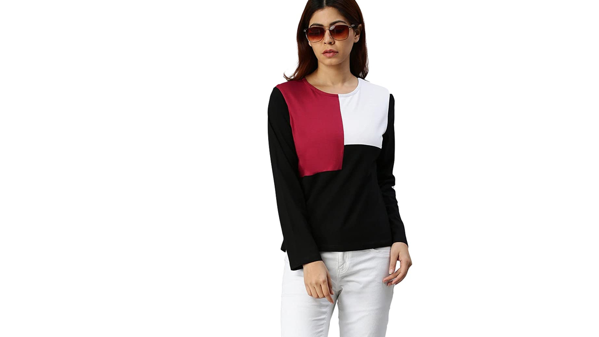 how to look slim in blocked top