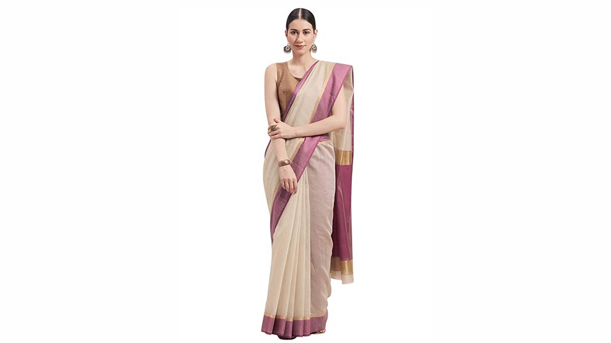 neutral saree designs work