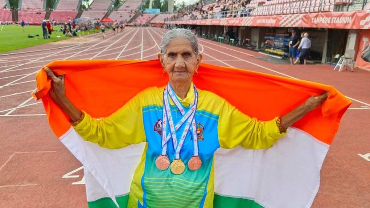 old woman won gold and bronze medals