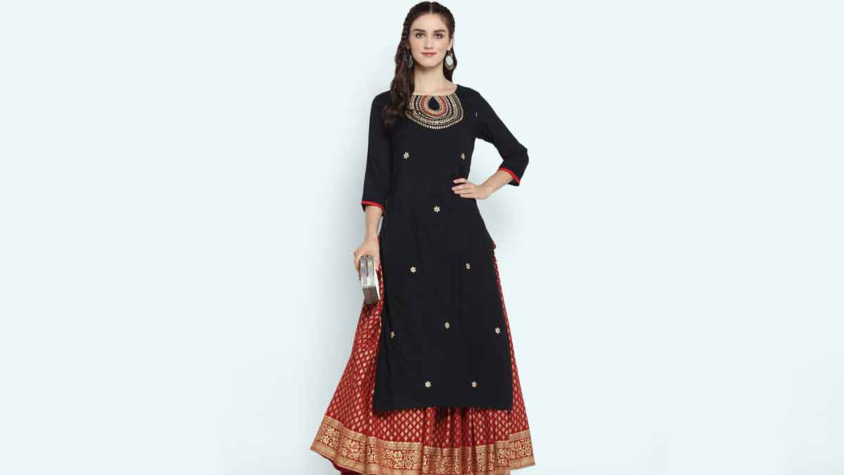 Buy Shreehit Women Black Solid Rayon Kurta Trouser Pant and Dupatta Set  (XXL) Online at Best Prices in India - JioMart.