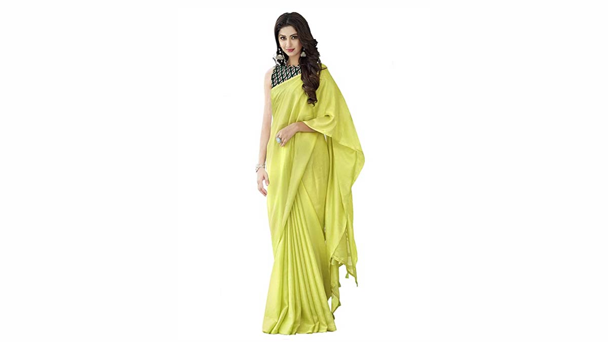 solid saree designs work