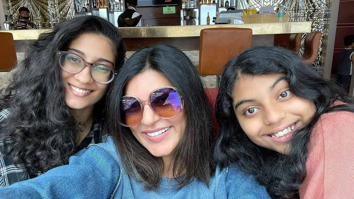 sushmita sen with renne and alisah