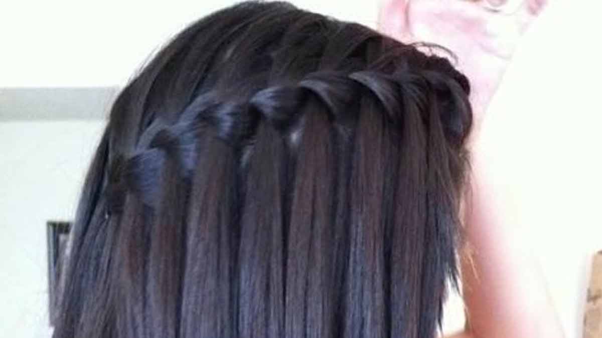 waterfall braid hairstyle