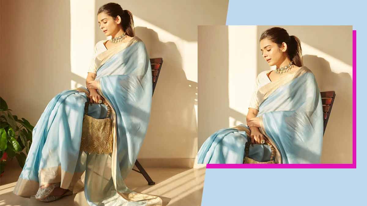 Mithila Palkar in saree  Saree draping styles, Pleated saree, Saree