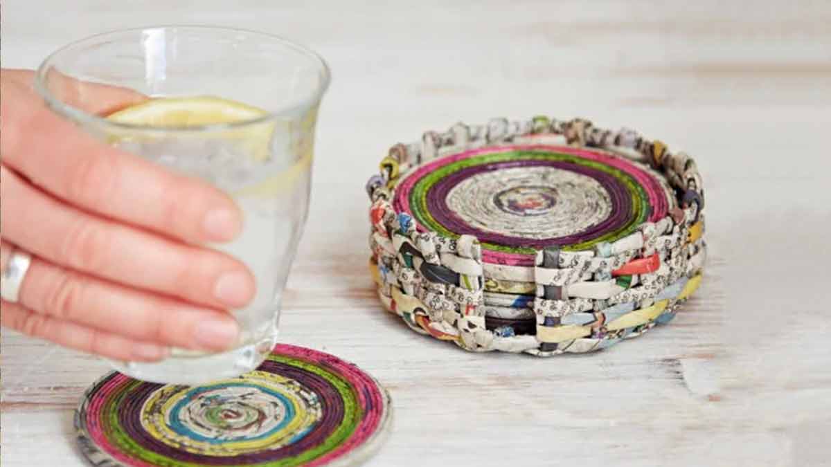 coaster with newspaper