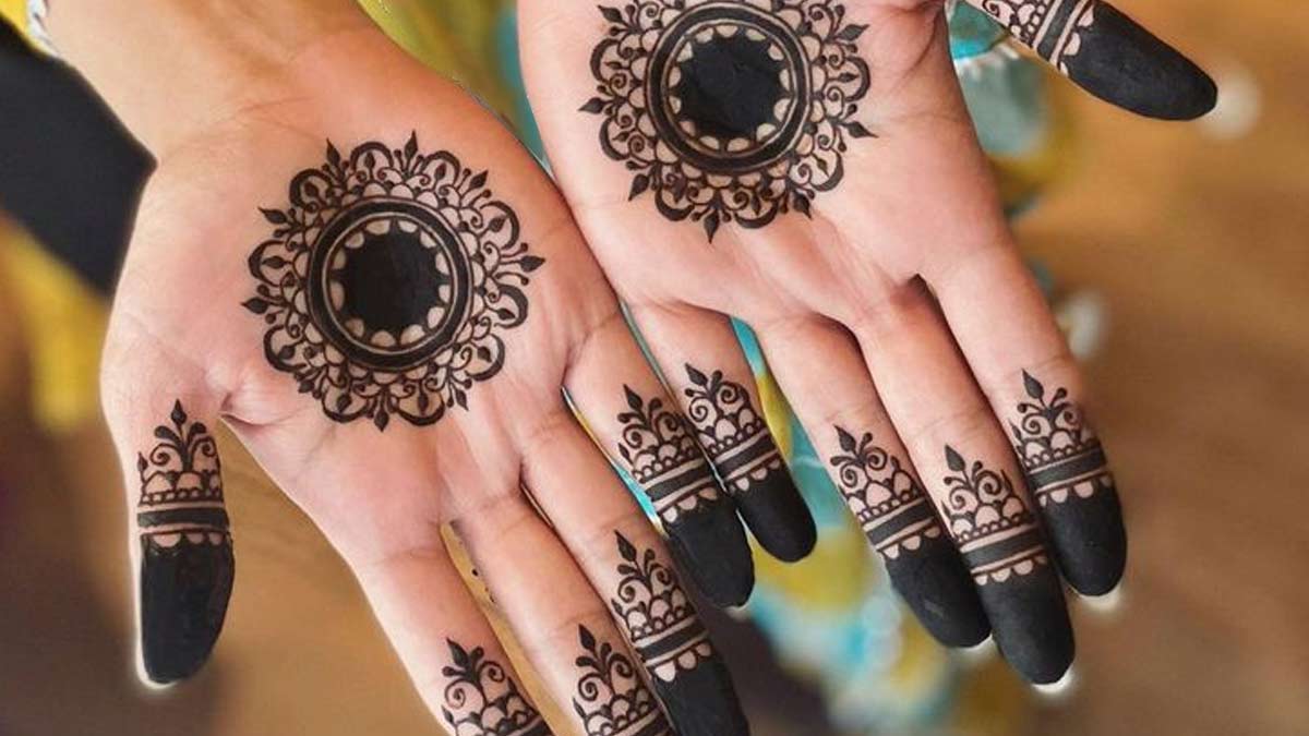 मेहंदी के डिजाइन लगाए नवरात्रि पर - best navratri mehendi designs-mobile