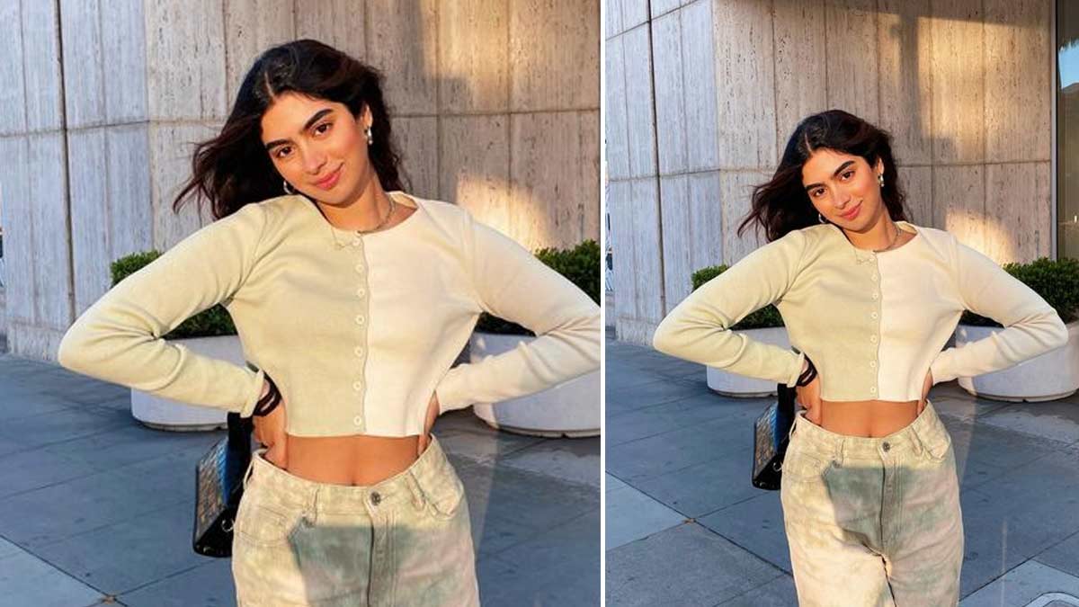व्हाइट टॉप एंड जींस khushi kapoor stylish summer outfits