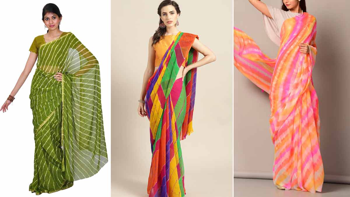 leheriya saree designs for ladies hindi
