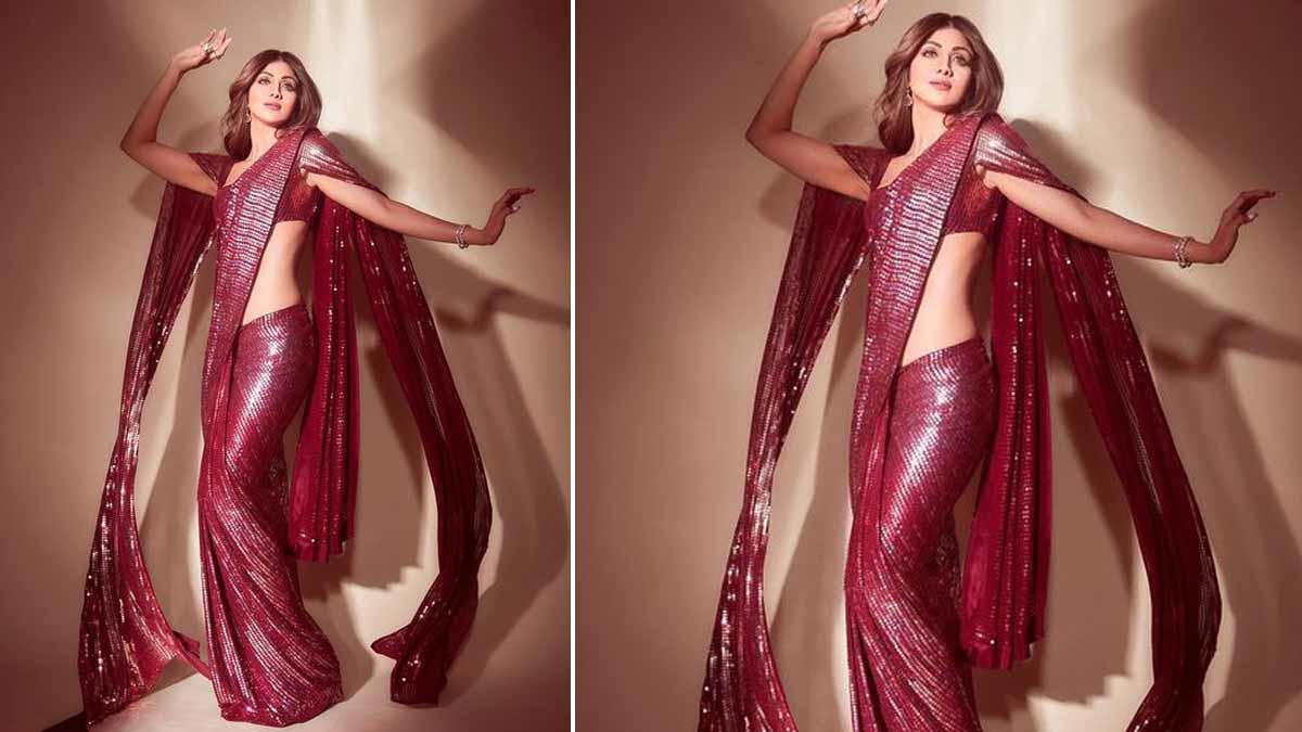 sequin saree for reception saree