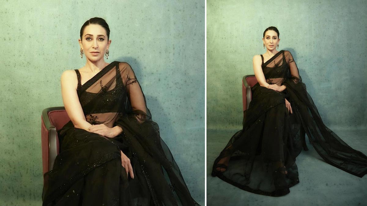 Sheer Saree sheer saree karisma kapoor style