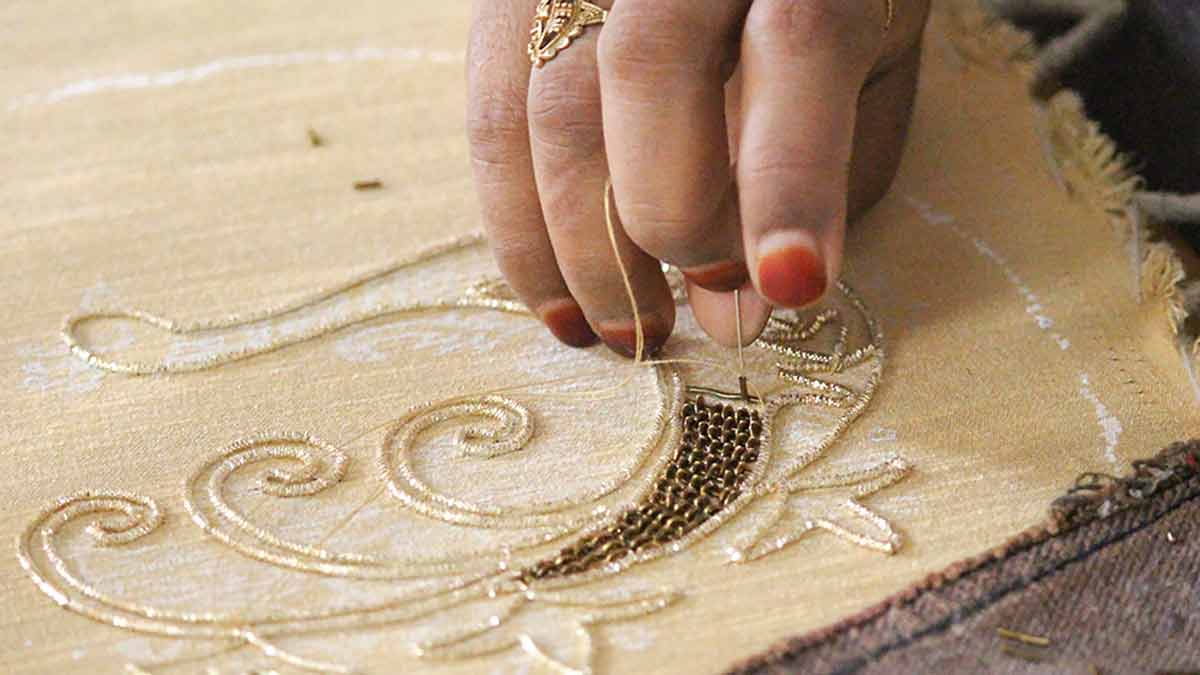 जरी वर्क कैसे किया जाता है? zari embroidery