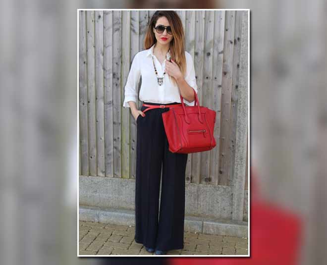 Black palazzo with shirt