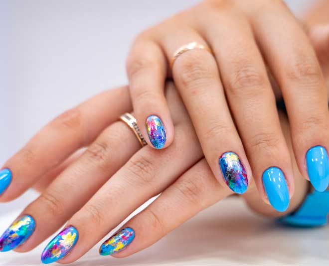 नीला नेल पेंट शेड (Blue Colour ) blue nail paint