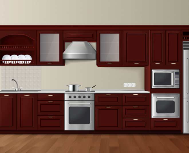 चॉकलेट ब्राउन कलर dark brown colour in kitchen