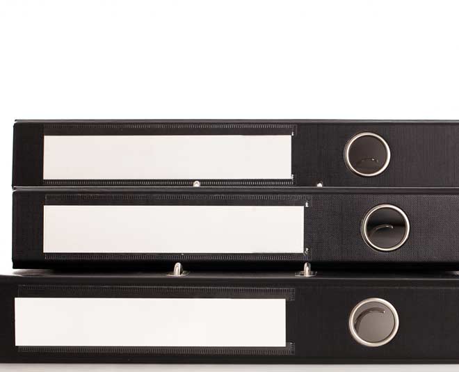 household papers organising colour coded binder