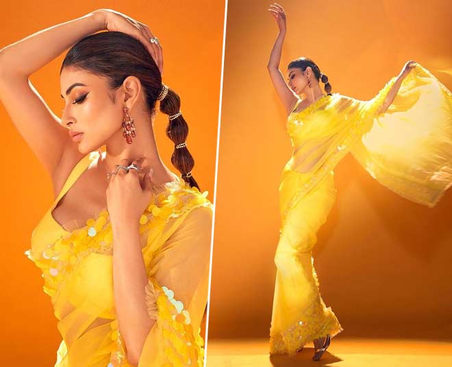 tips mouni roy saree