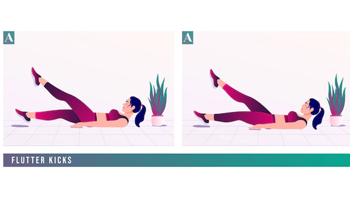 Flutter kicks for belly fat