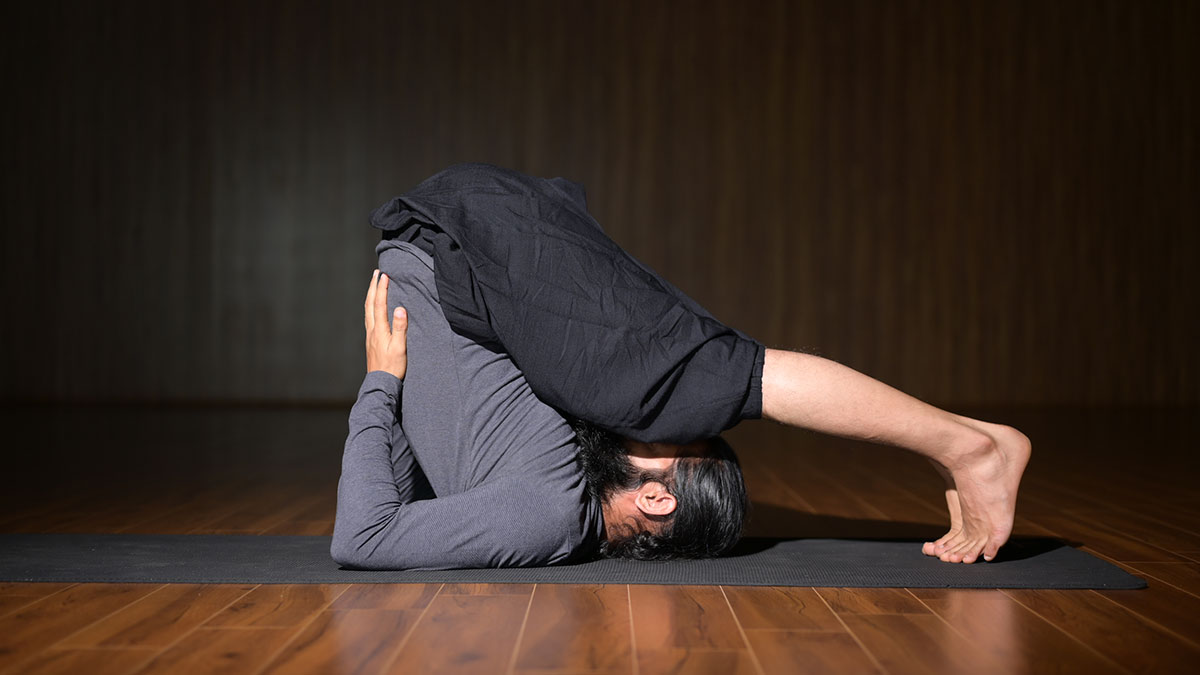 Halasana for neck wrinkles