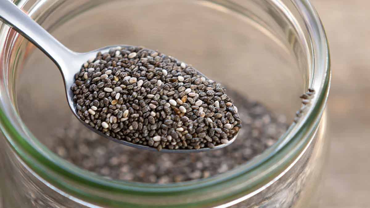 chia seeds in jar