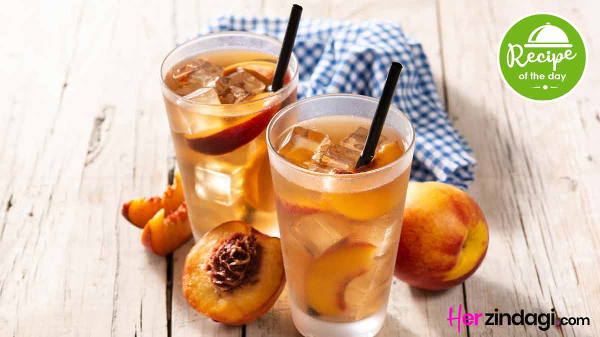 Peach Iced Tea Iced Tea Recipe Peach Ice TeaBeat The Summer Heat