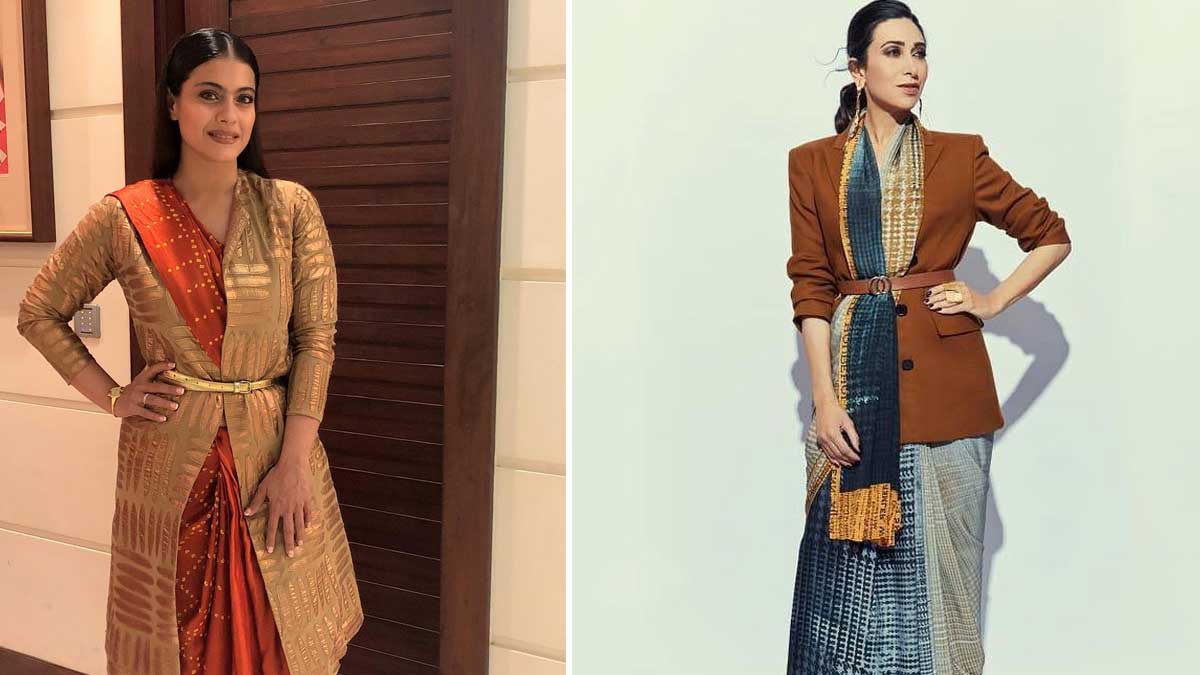how to style saree with jacket
