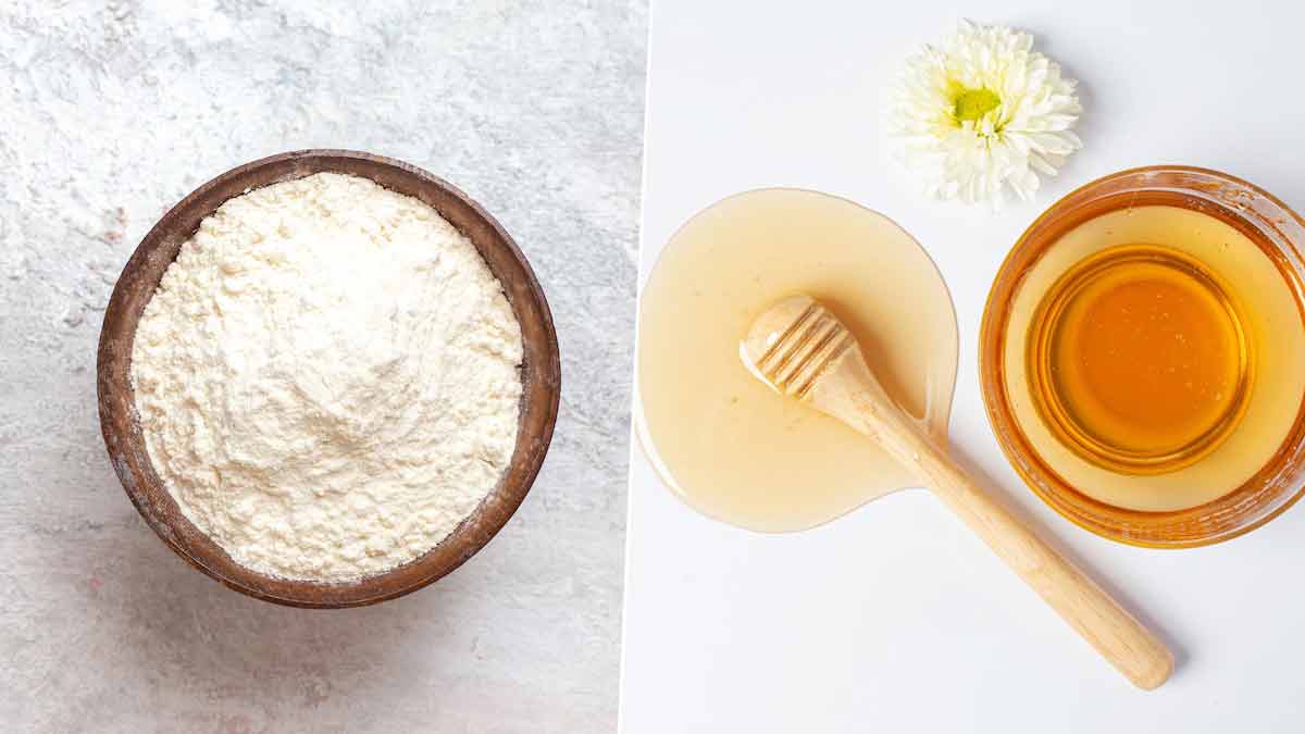 wheat flour honey mask for cracked heel