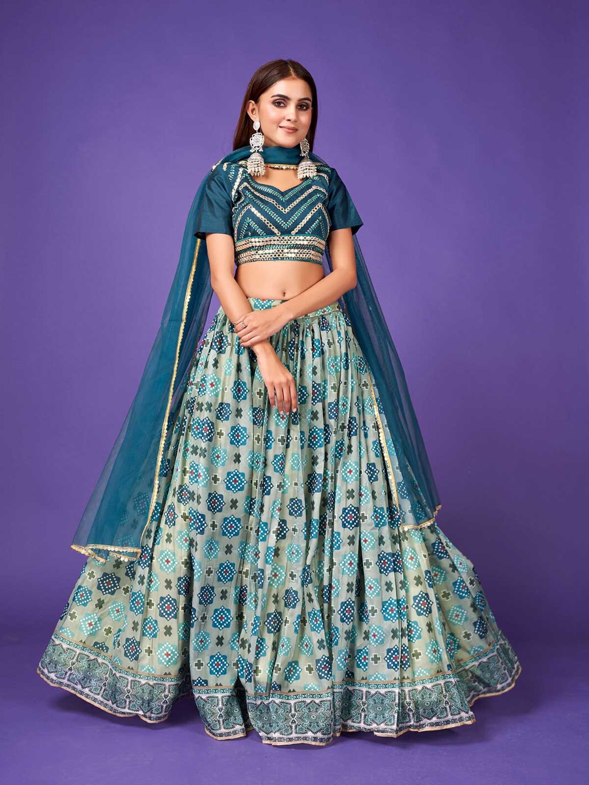 Langa Voni Or Half Saree Lehenga Choli Bridal Blouse - Buy Langa Voni Or  Half Saree Lehenga Choli Bridal Blouse online in India