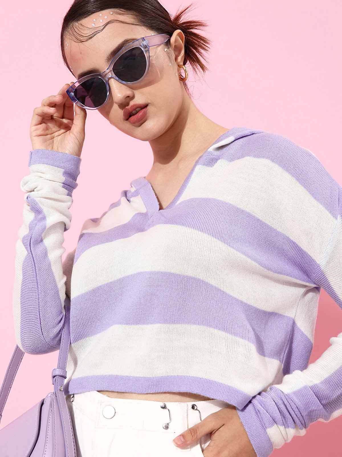 Lavender Striped Sweater