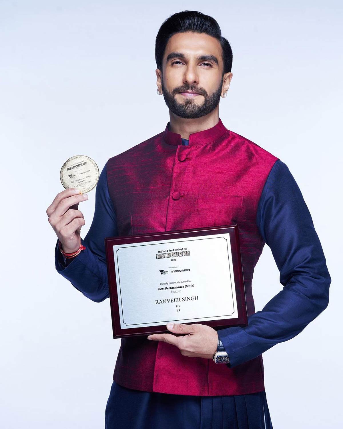 Ranveer Singh In Red Sherwani Bollywood