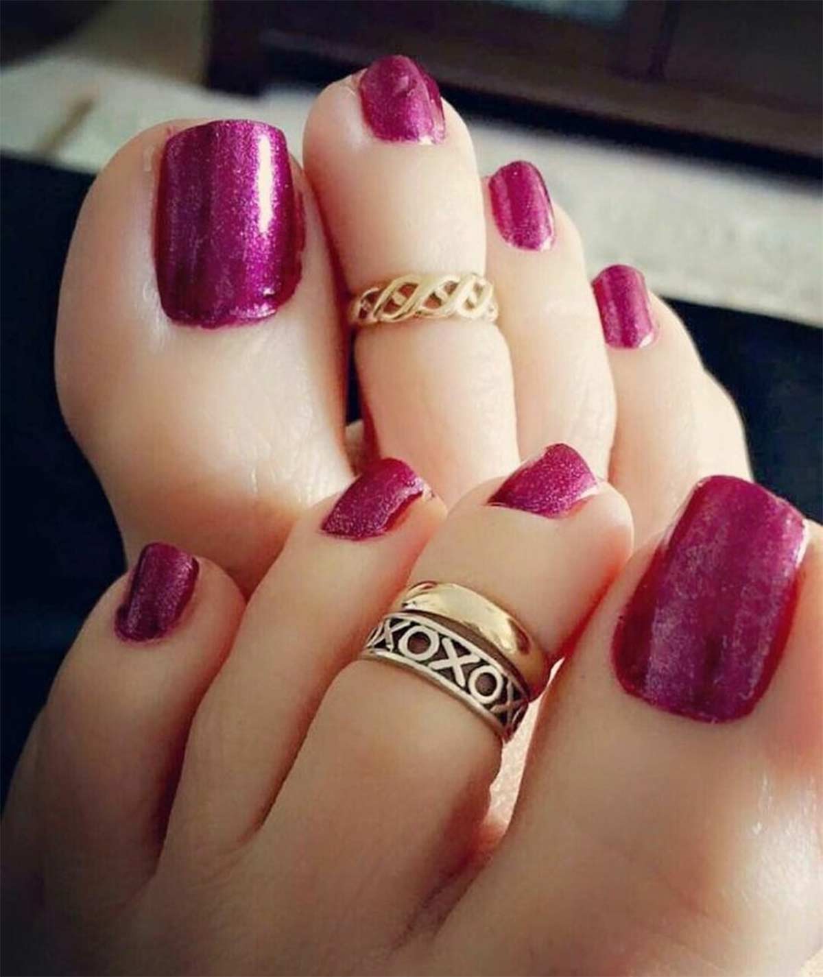 criss cross toe ring designs for ladies
