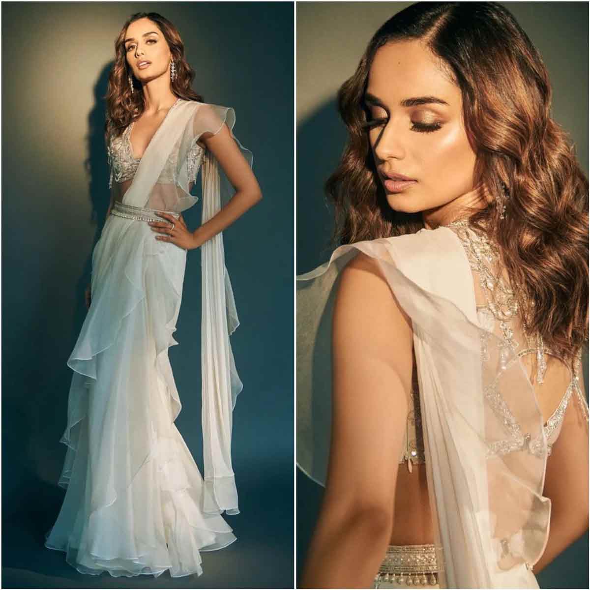 लॉन्ग रफल साड़ी designer ruffle saree