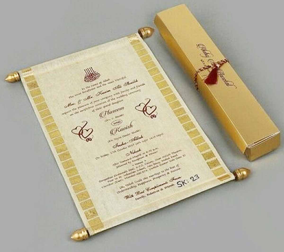 different wedding card