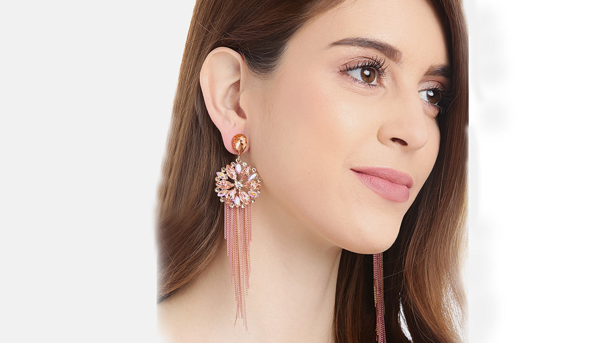Buy JKM Traditional Golden Earrings for Women & Girl Stone Jhumka Birthday  & Anniversary Gift. at Amazon.in