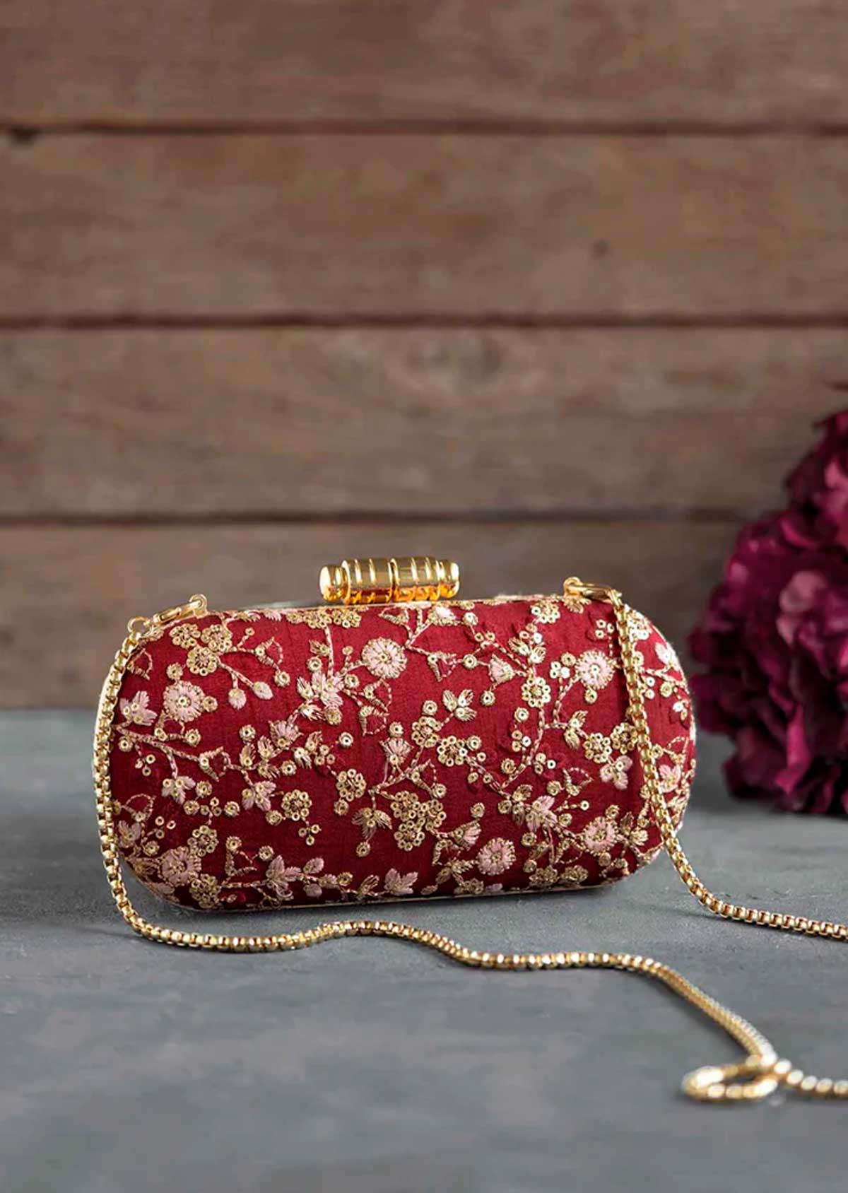 embroidery work clutch