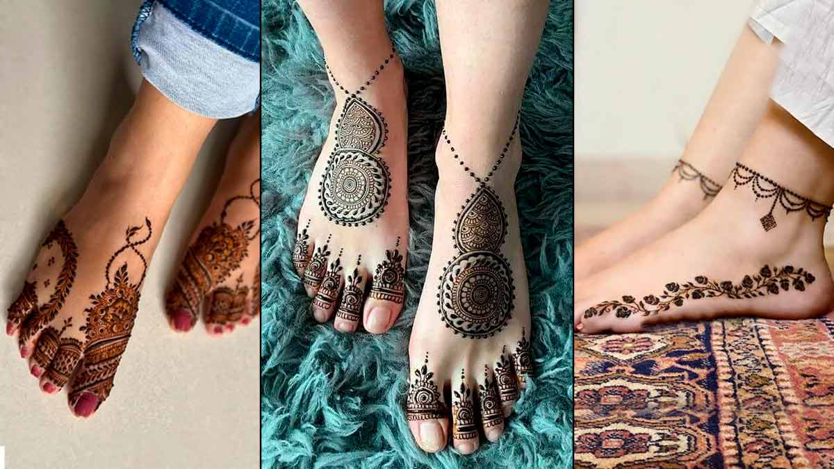 Jewellery Mehndi Design: लोहड़ी में पैरों पर लगवाएं मेहंदी के ये डिजाइन |  jewellery mehndi design for foot | HerZindagi