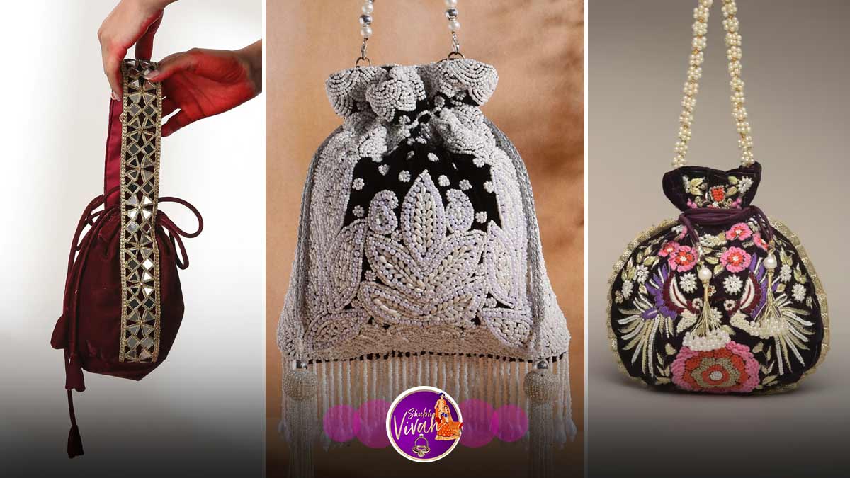 Silk Potli Bag Designs | पोटली बैग के डिजाइन | How To Style Potli Bag |  silk potli bag designs | HerZindagi