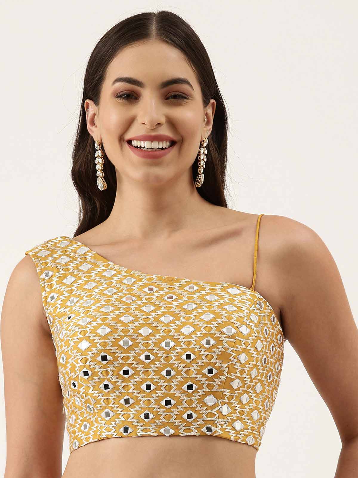 single strip shoulder blouse design