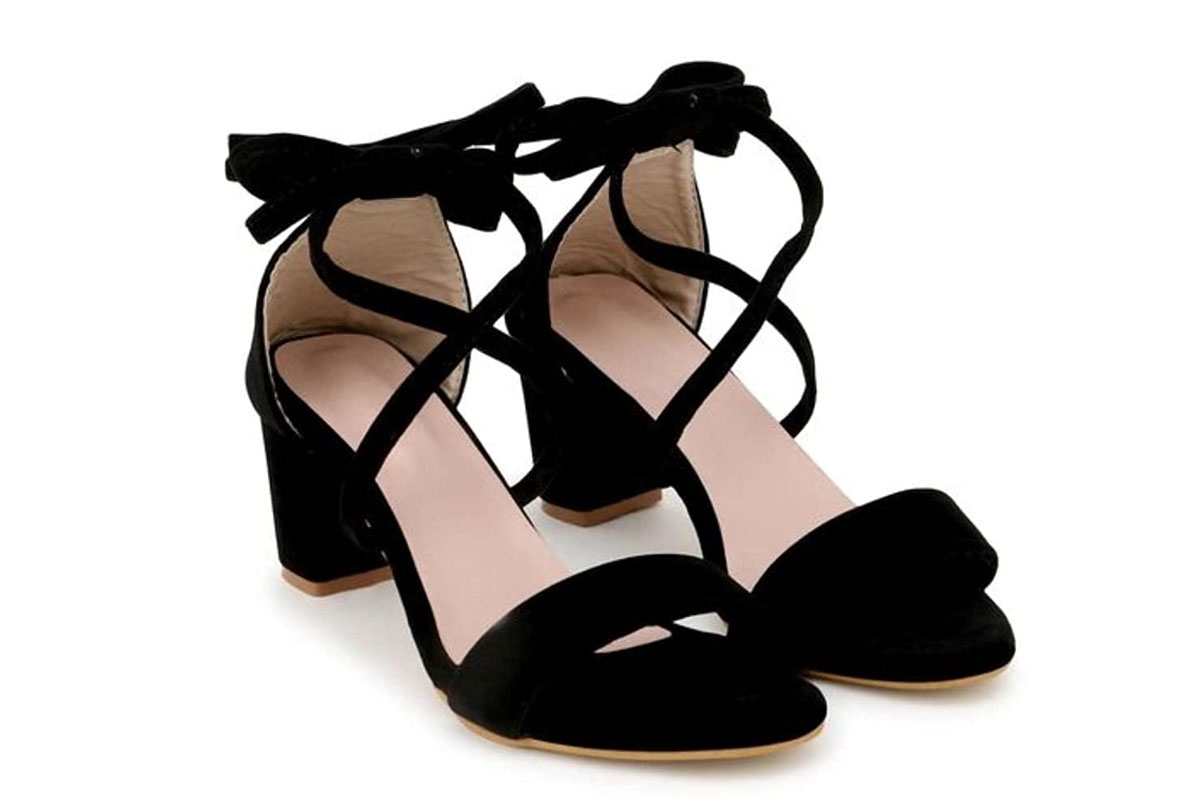 criss cross shoe | Black formal shoes, Ankle strap sandals, Strap sandals