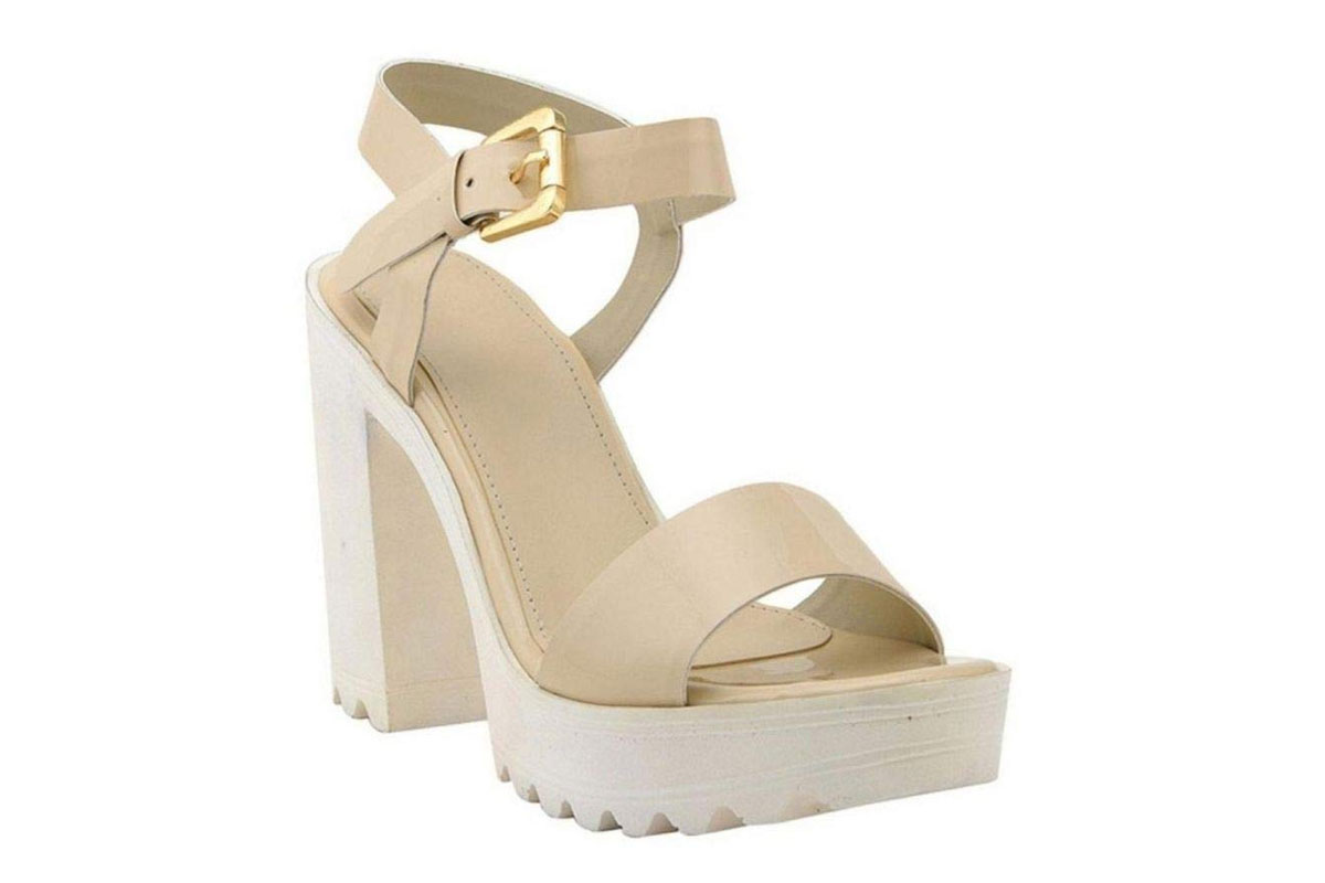 Saeda Sandal 85 | Ivory Satin Block Heel Sandals with Crystal Chain | JIMMY  CHOO