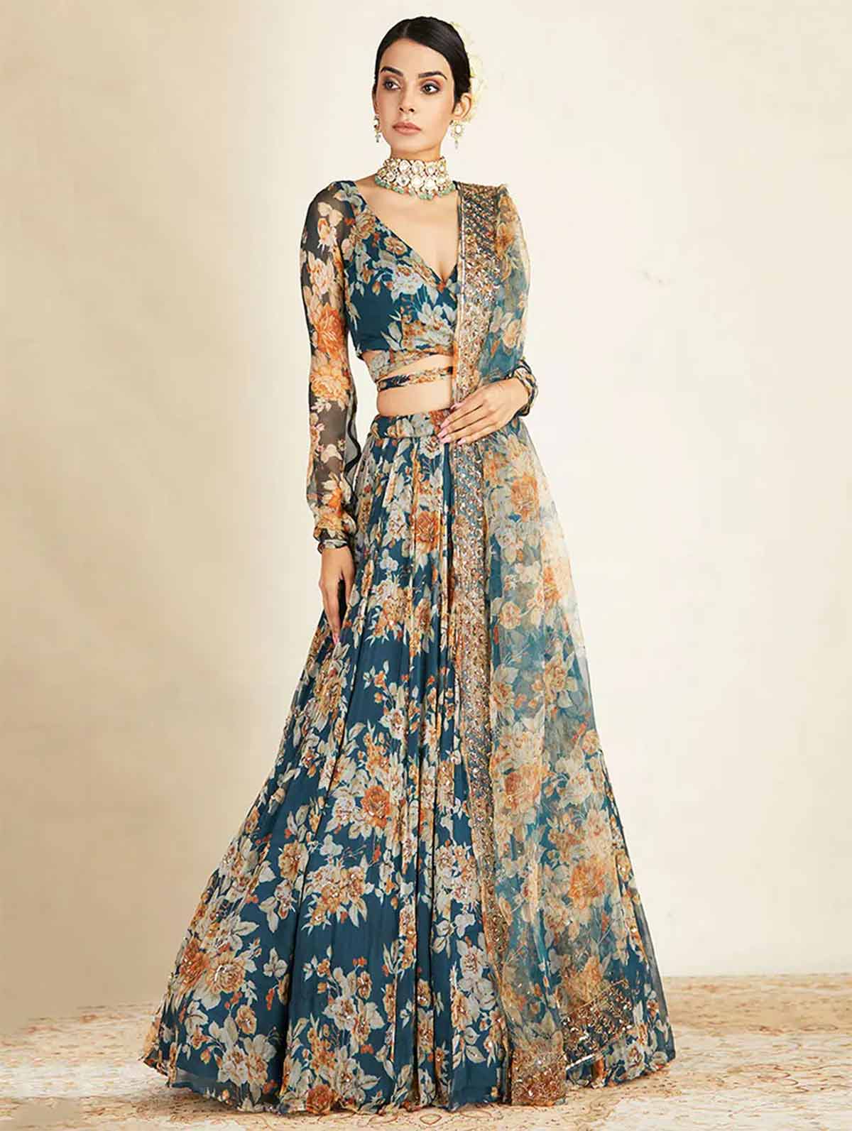 Floral Print Lehenga
