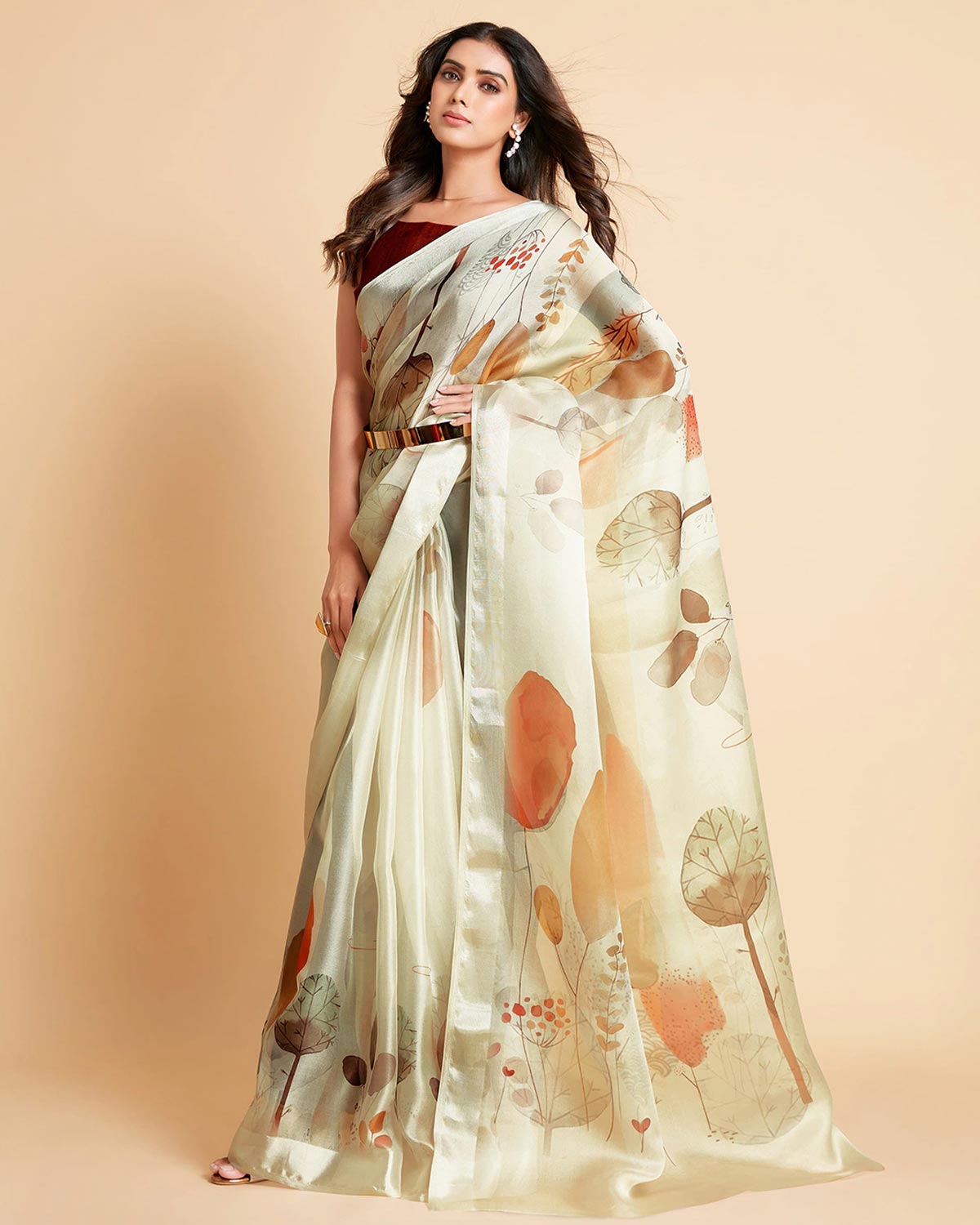 Sarees Embroidered Yellow Saree - Buy Sarees Embroidered Yellow Saree  online in India