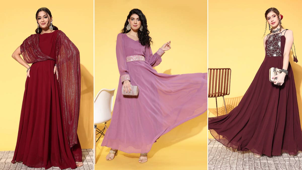 गउन डजइनKarwa Chauth Dress Diwali Par Kya Phehne  beautiful gown  designs  HerZindagi
