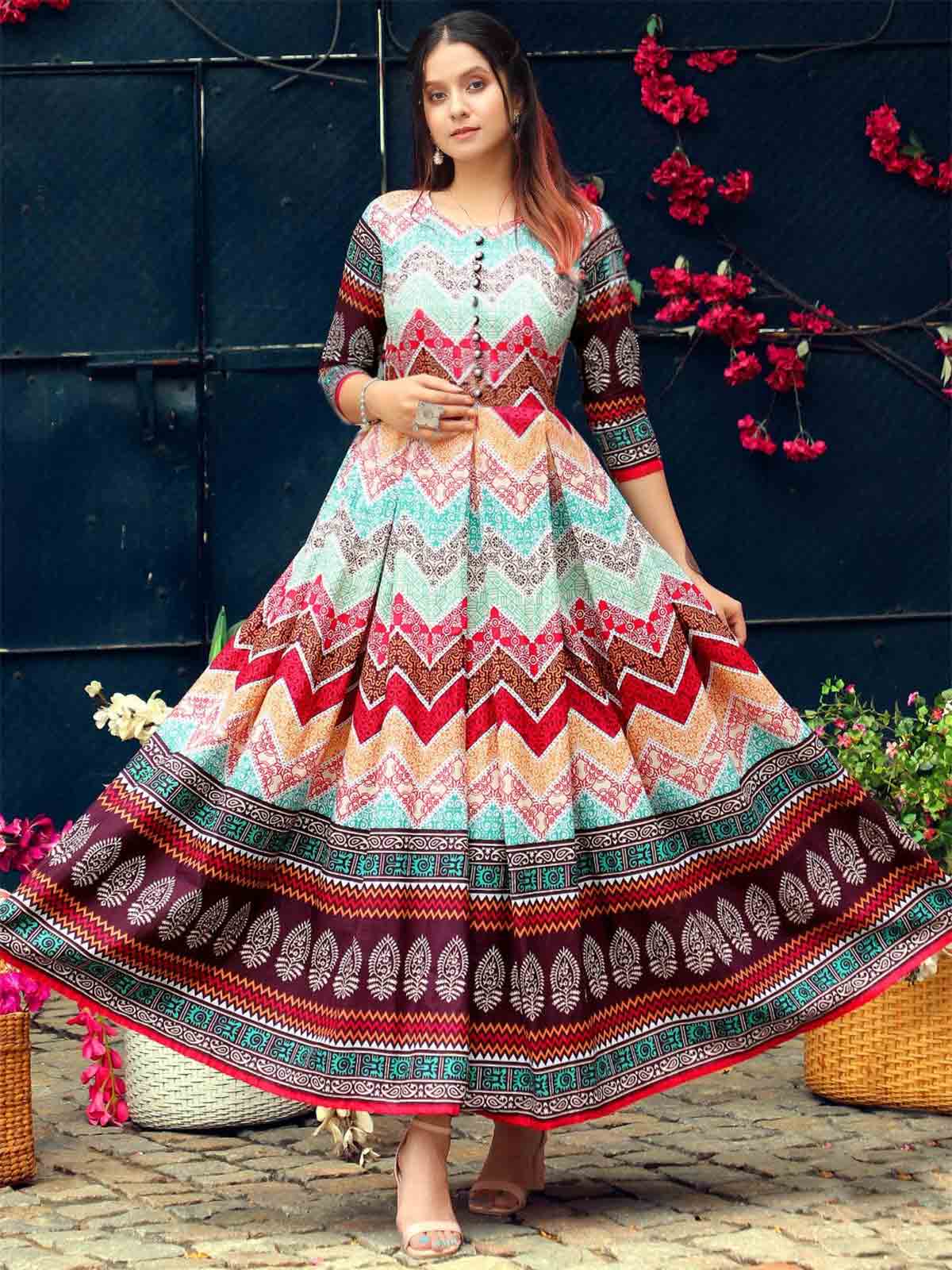 cotton anarkali kurti