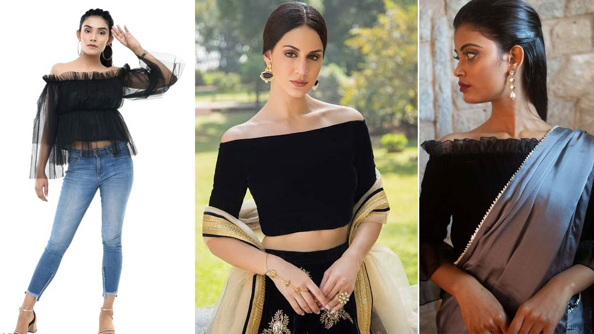 What To Wear With Black Off Shoulder Top | ब्लैक ऑफ शोल्डर टॉप