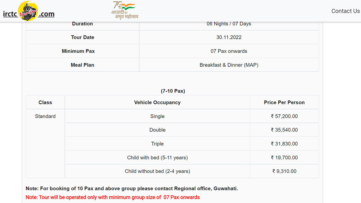 irctc tour package of hornbill festival